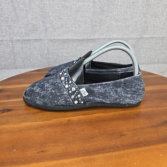 BKE Womens Shoes Slip On Flats Denim Look Embellished Rhinestone Size 8 - Picture 6 of 12